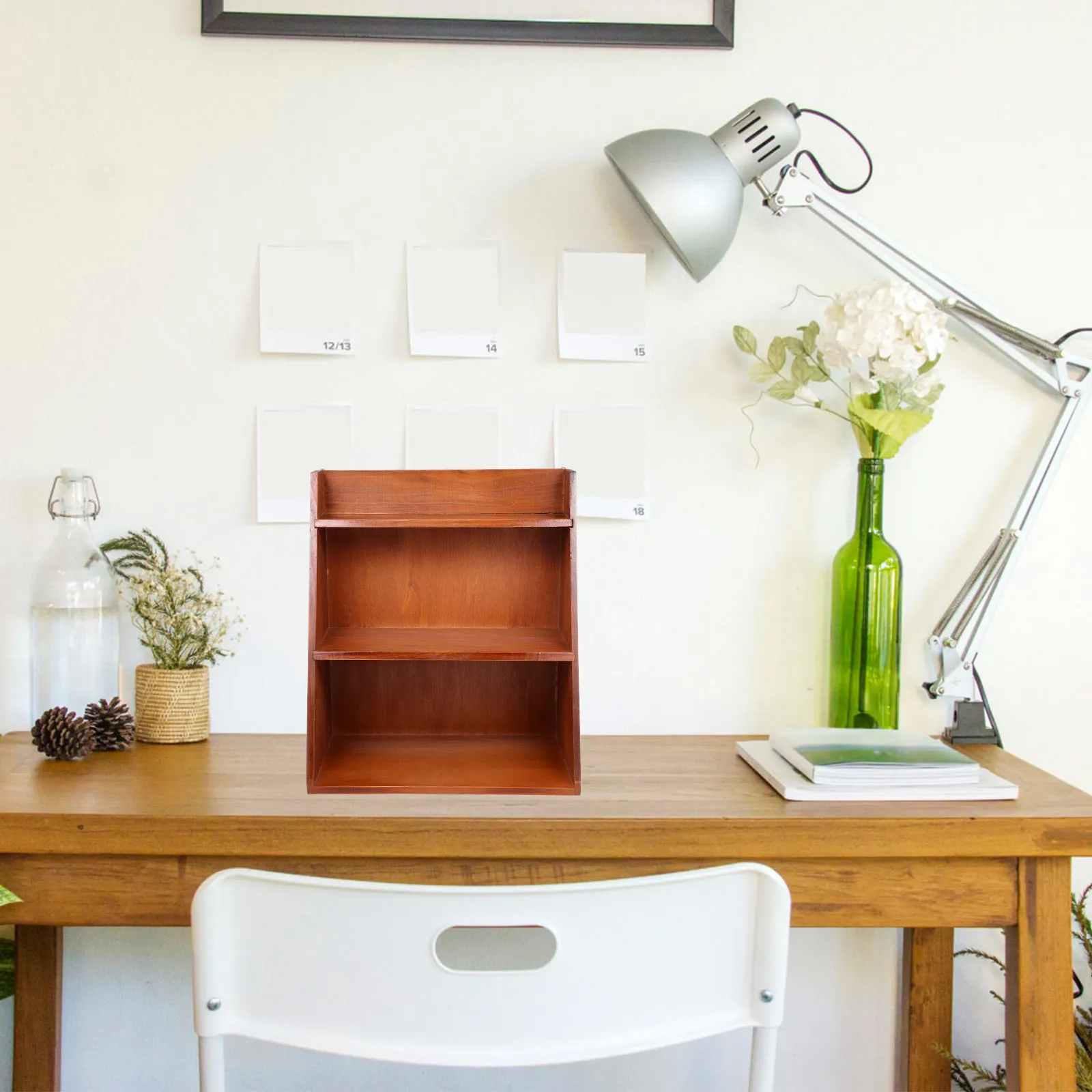 3-Tier Multi-Layer Wooden Multi-Layer Rack Desk Organizer For Home Office Sundries Storage Shelf Wooden Storage Holder