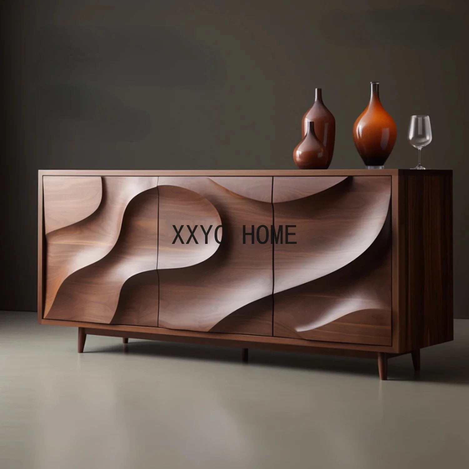 

Retro Retro French Wave Locker for Living Room Entrance Cabinet