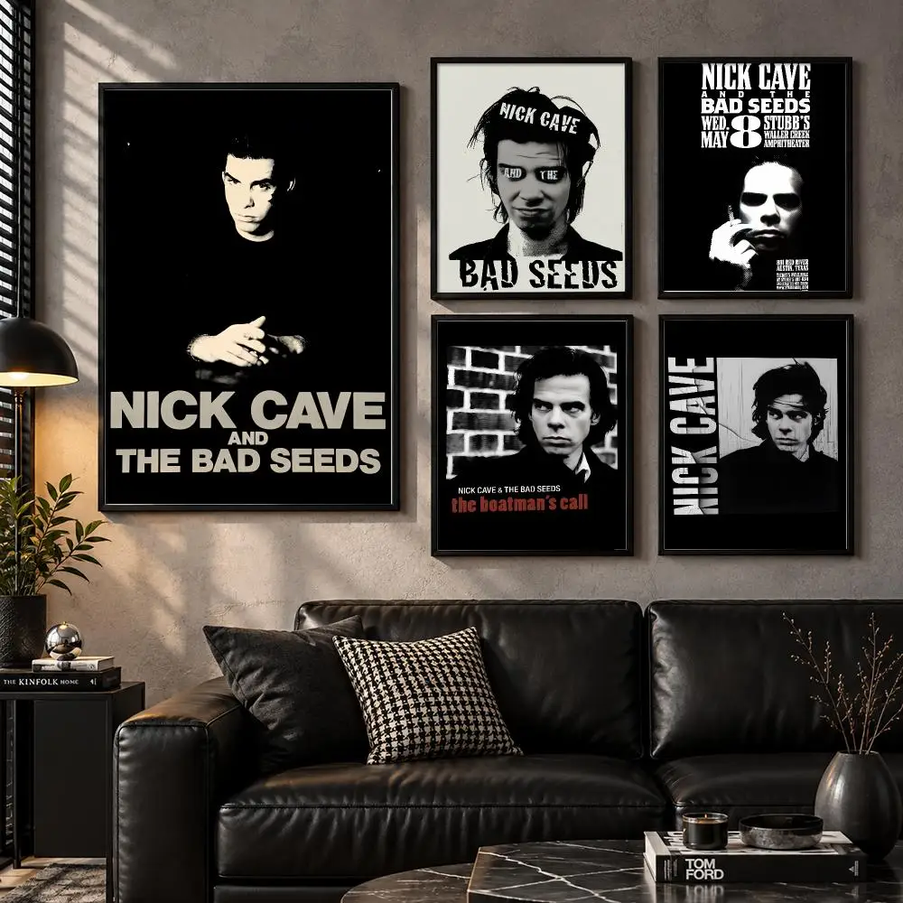 Nick C-Cave And The B-Bad Seeds Poster Modern Wall Art Sticker For Living Room Bedroom Bar Home Decor Mural Painting Decoration