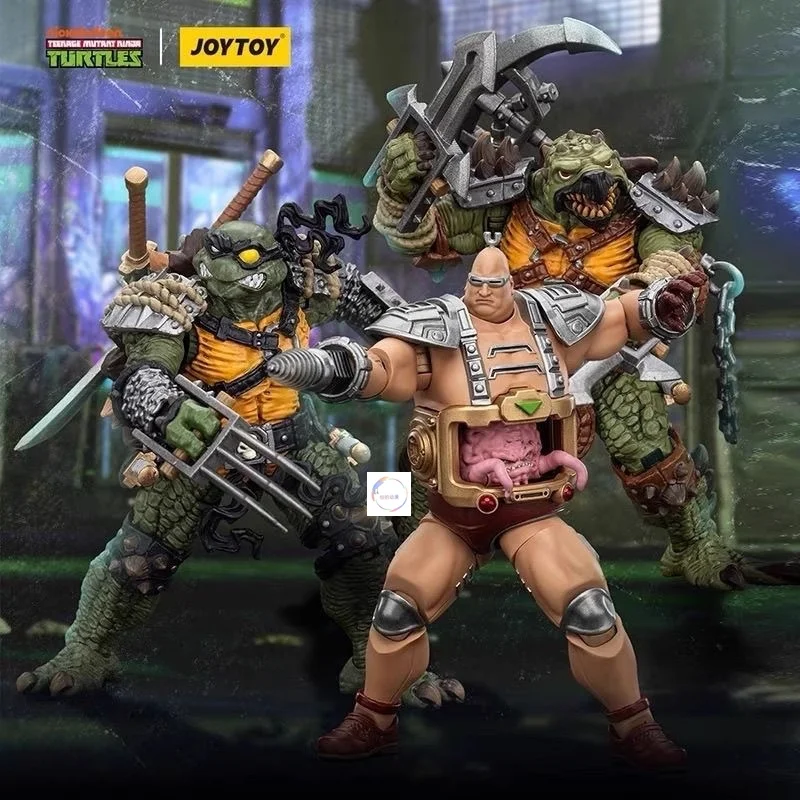 JOYTOY Dark Source Tortugas Ninja Mutantes Adolescentes - Vilão Kron, Fúria, Toca, 1:18 Soldado de ação completa, Figura de jogo moldada