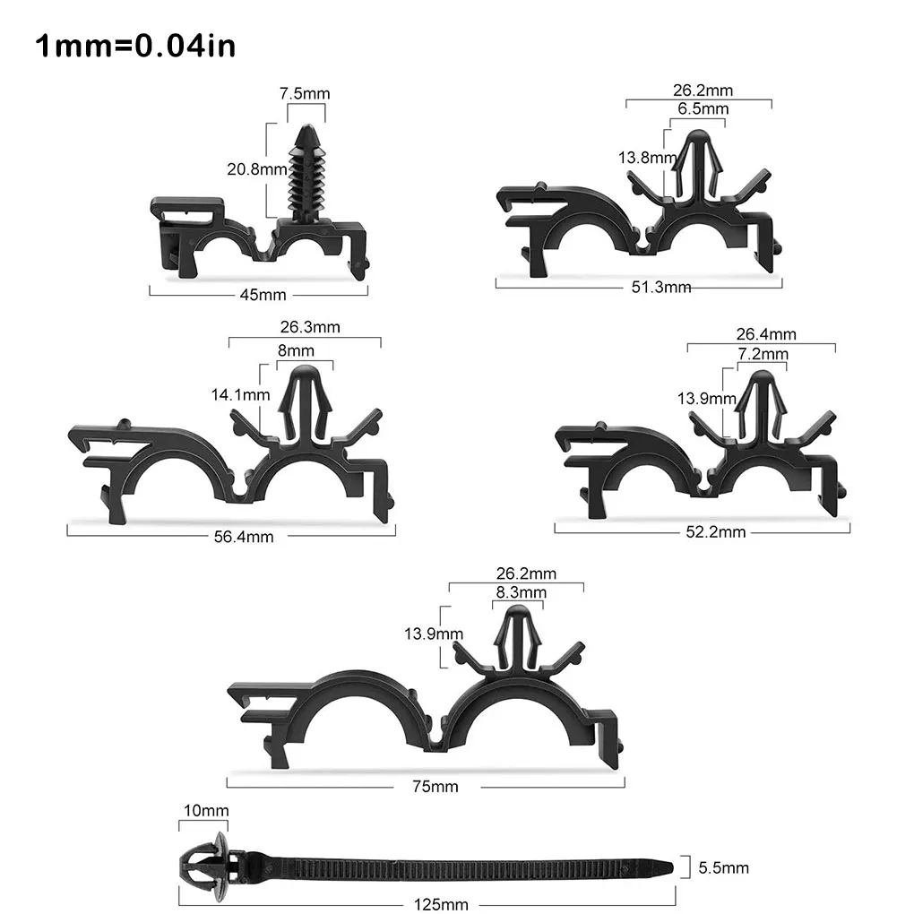 60pcs/Box Car Wiring Harness Fastener Assortment Portable Auto Vehicle Automobile Routing Retainer Clip Pipe Fixing