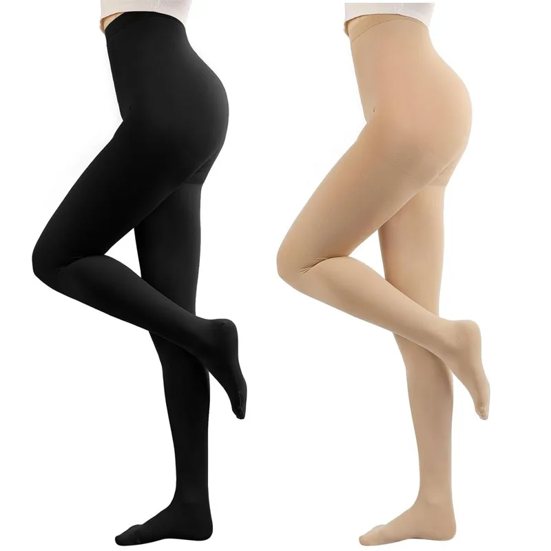 20-30 MmHg Medical Graduated Support Opaque Closed Toe Hose Tights for Swelling, Edema Varicose Veins Waist High Stockings