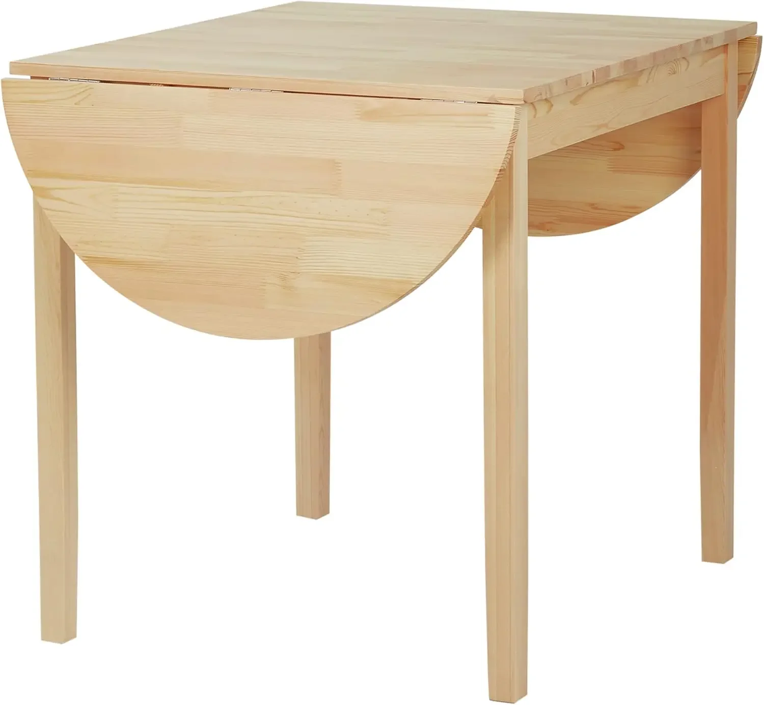 Mesa de cocina de madera maciza de 55 ", mesas de hojas caídas para espacios pequeños, mesa de comedor plegable, Natural