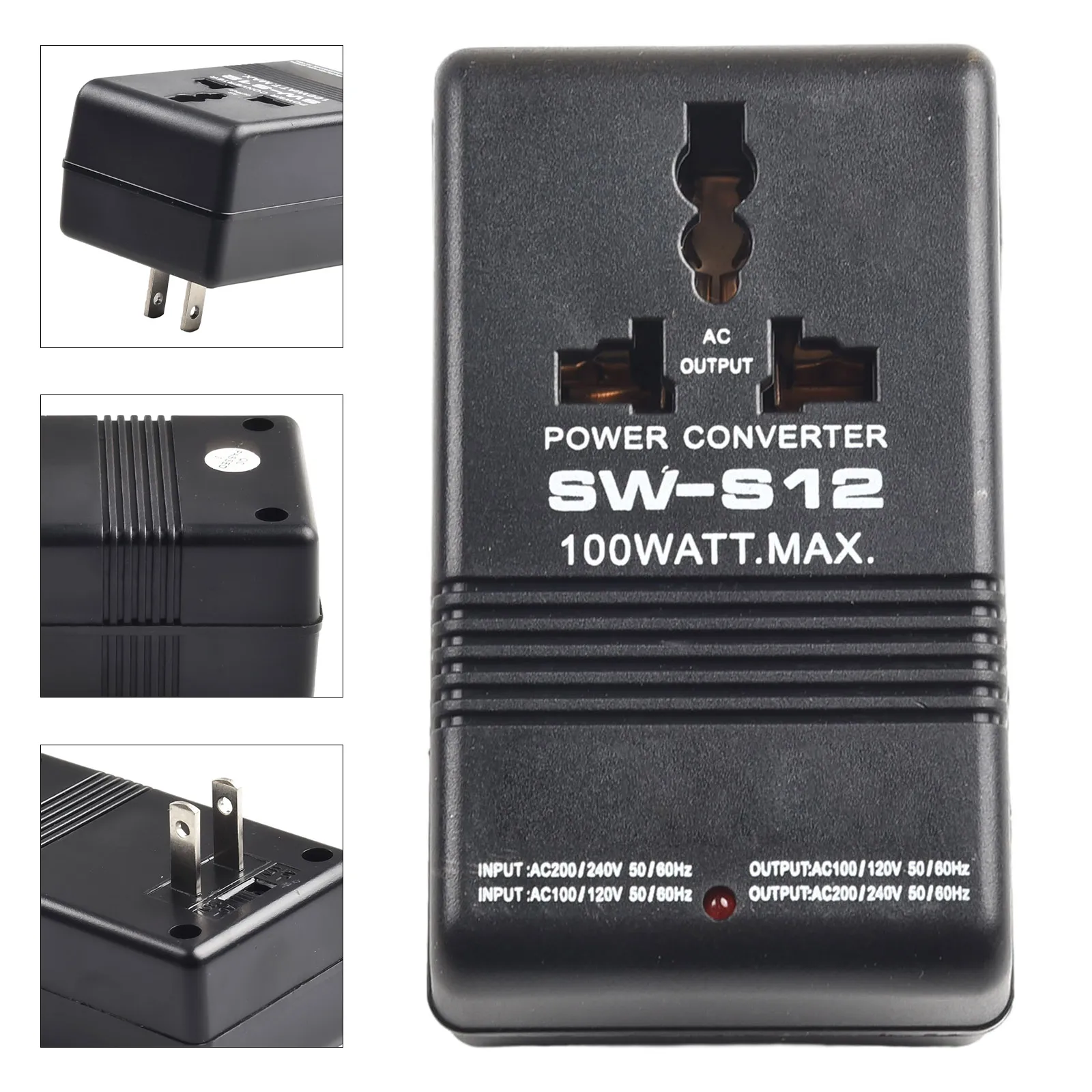 Transformador reductor/reductor de 100 W, 110/120 V a 220/240 V, 70 W/100 W, adaptador de viaje convertidor de corriente de 55 Hz-60 Hz