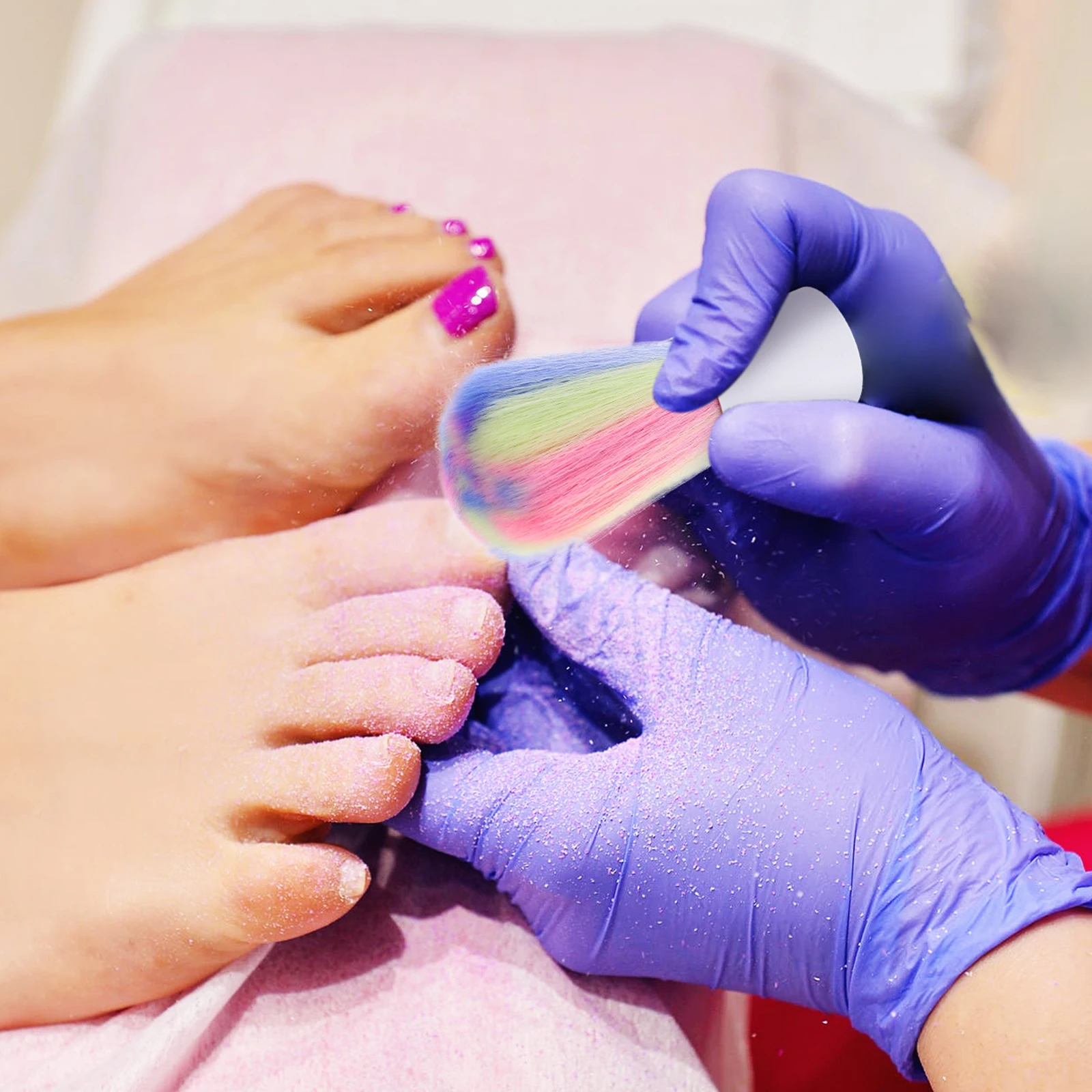 

3pcs Nail Dust Brush Fingernail Cleanup Manicure Dusting Aluminum Alloy Brushes for Nails Safe Pet Paw Cleaning Tools