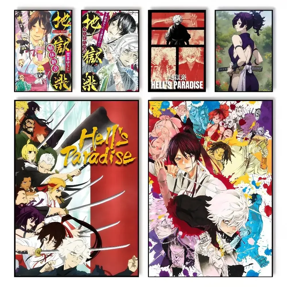 Anime H-Hells Paradise Poster Art Canvas HD Aesthetic Printing Paper Wall Art for Living Room Bar Fashion Home Decor