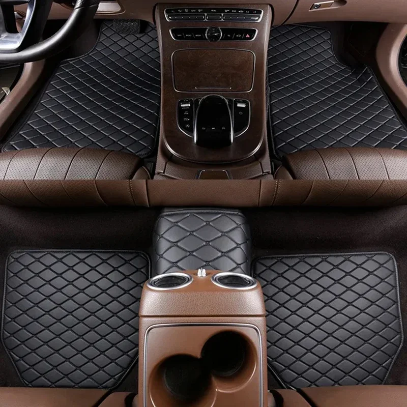 Car Floor Mats 5Pcs PU Leather Universal Quality Waterproof Auto Foot Pad Protector Automobile Interior Car Interior Accessories