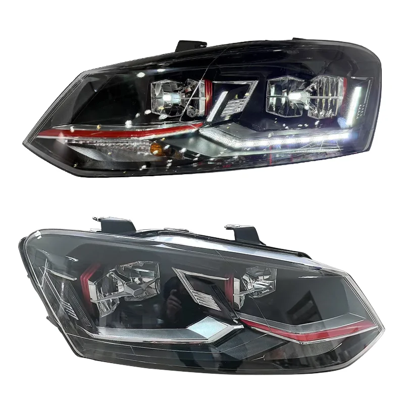 High Quality White LED Headlight for Volkswagen Polo 2011-2018 12V GTI Front Light Lamp Upgrade New Condition Car Head Light Box