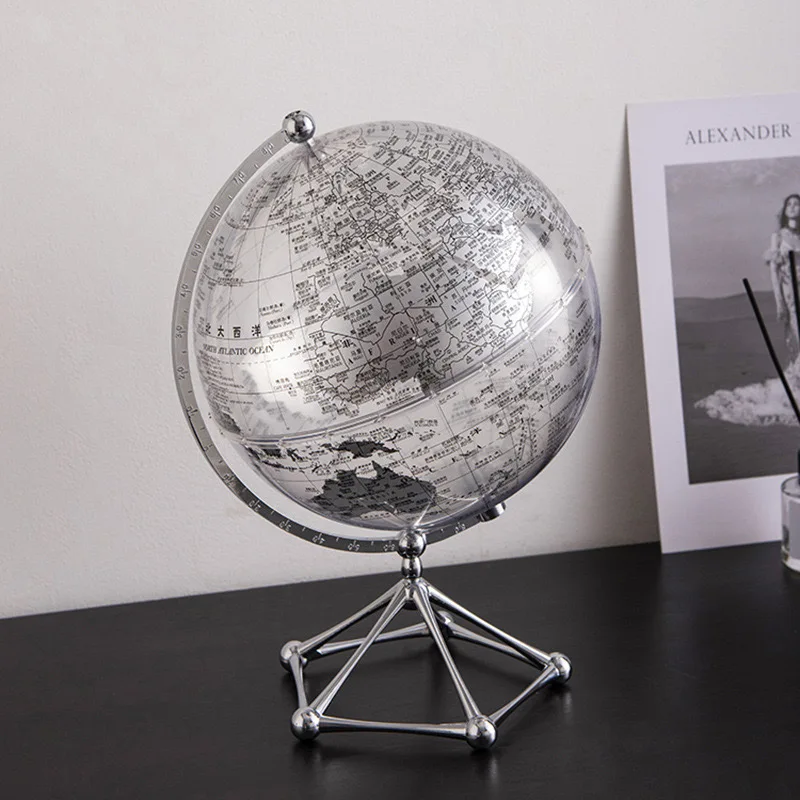 

Home Decor Light Luxury Style Transparent Globe Home Office Furniture Decoration Gift Set Educational Toys Students Globe
