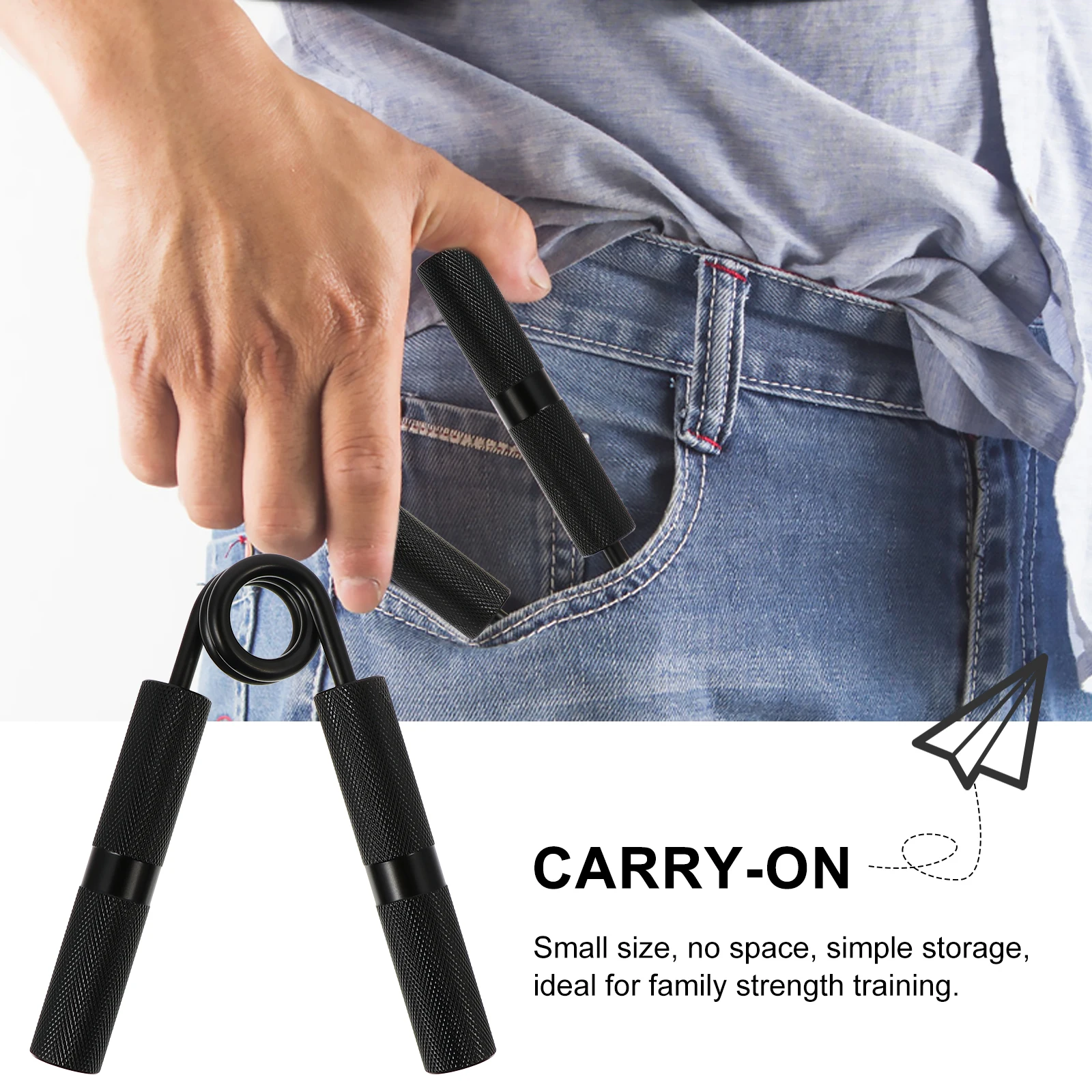 

Grip Handgrip Strength Trainer Exercise Grippers Handles Extruder Strengthener Metal Man