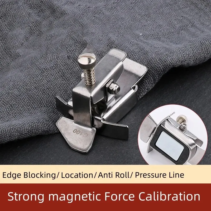 Magnetic Fixed Gauge Edge Guard, Anti Roll Edge Closer, Sewing Machine Fixed Gauge Zipper, Presser Foot, Universal Locking Edge