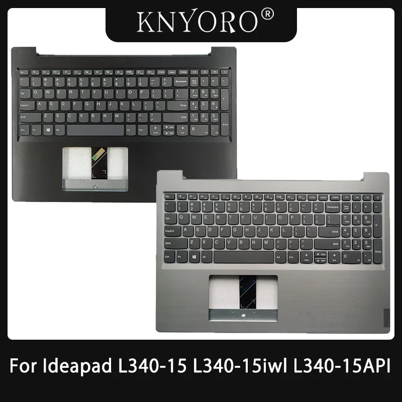 teclado dos eua para lenovo ideapad palmrest cover upper case top keyboard black silver shell l34015 l340 15iwl l340 15api novo 01