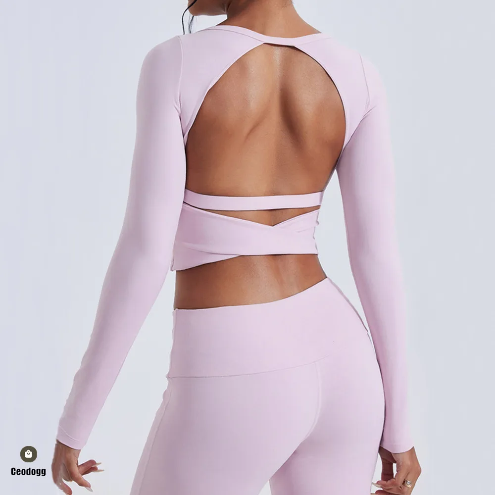 

Рубашки для йоги с подкладкой, женские укороченные топы с длинными рукавами для бега, спортивная одежда с эффектом пуш-ап, тренировка, сухая эластичная спортивная рубашка для фитнеса XP69