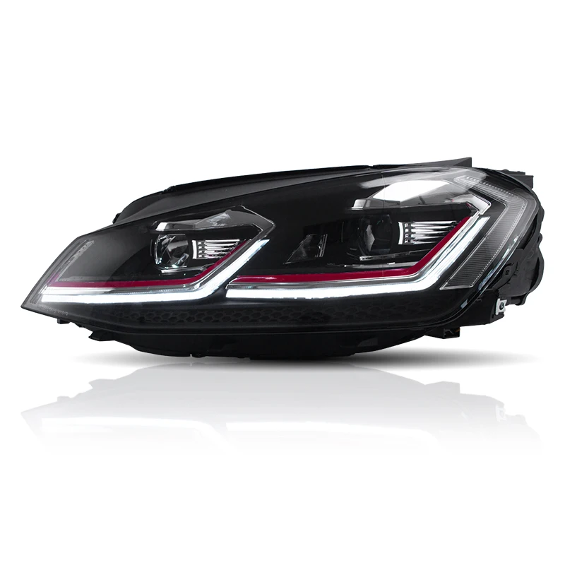 Suitable For Volkswagen Golf 7 2014-2019 LED Front Headlights With Sequential Turn Signal, Dynamic Streamer Light