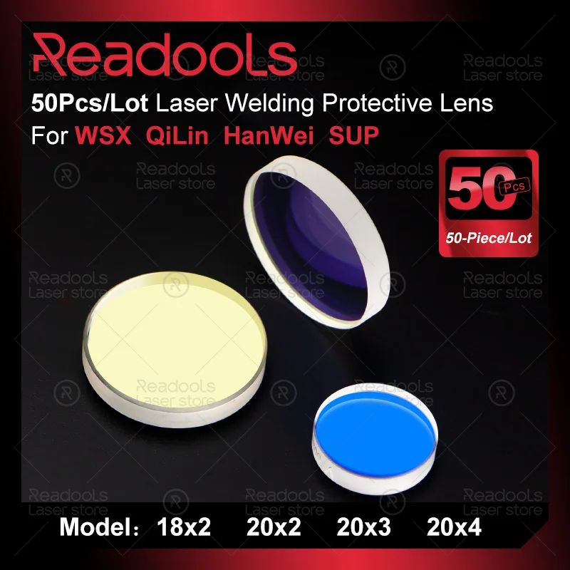 

Laser Welding Machine Protection Lens 18x2 20x2 20x3 20x4 Laser Protective Windows Lens for SUP Qilin WSX Laser Welding Gun