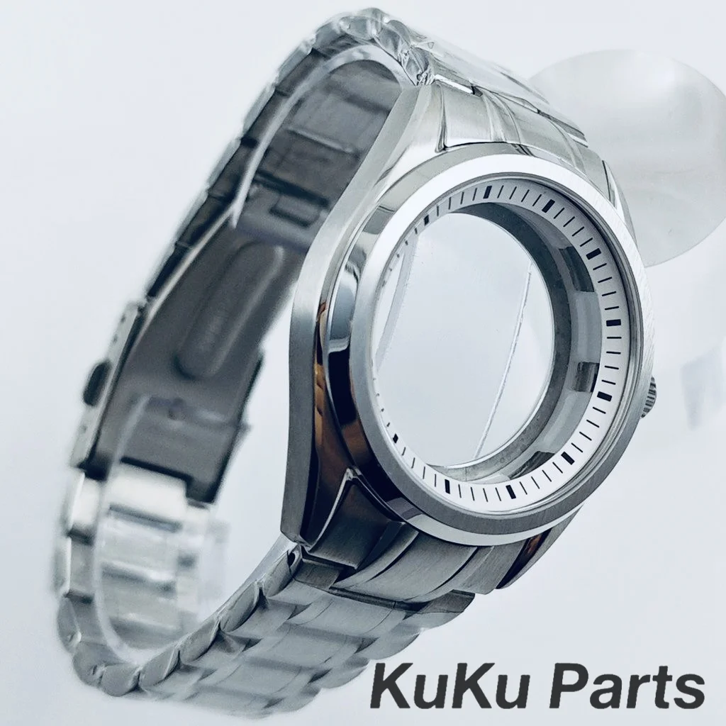 40mm GS Style Sapphire Crystal Watch Case For NH34 NH35 NH36 NH38 Movement Mechanical GMT Watch Housing Fits 28.5mm Dial