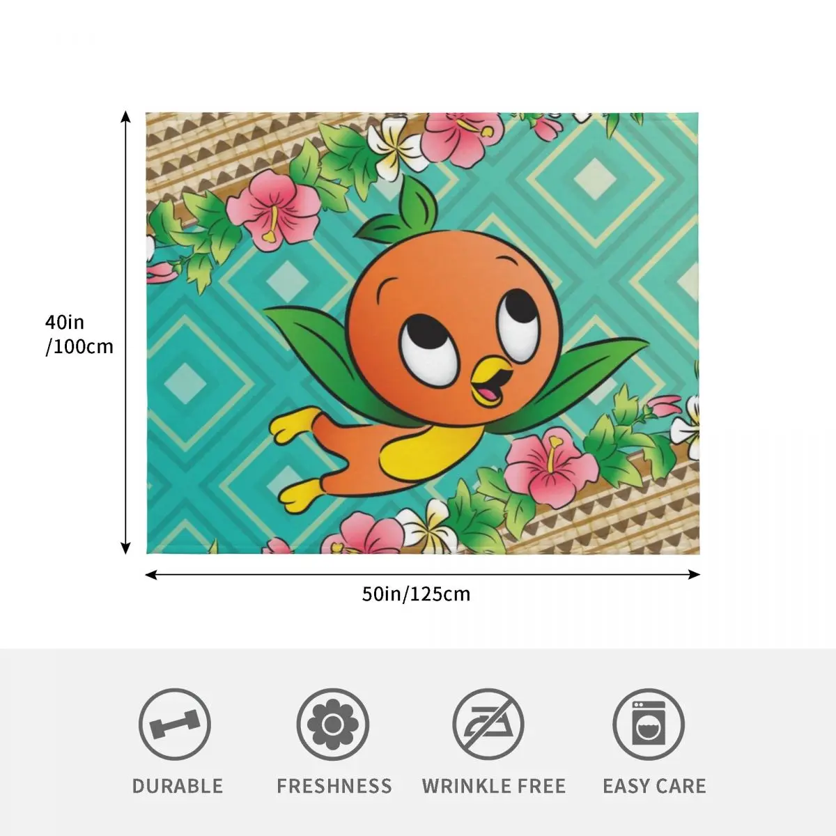 Coperta da tiro con uccello arancione turco tropicale, divano, biancheria da letto pelosa, coperte di design di lusso