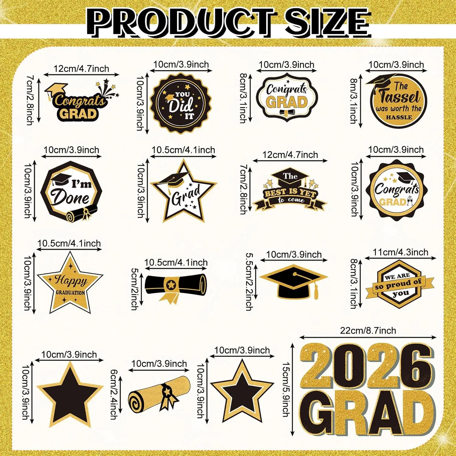 16 Pcs Graduation Magnets 2026 We Are So Proud of You Graduation Car Magnets Congrats Grad Cap Stickers Refrigerator Fridge Gara