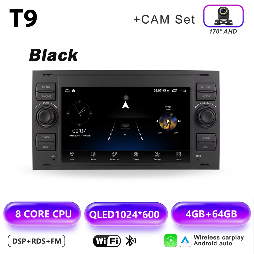 Android autoradio AUTO Carplay voor FORD C-Max Connect Fiesta Fusion Galaxy Kuga Mondeo S-Max Transit Focus GPS multimediaspeler