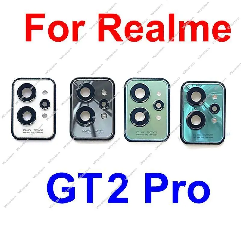 For Realme GT 2 Pro GT2pro Rear Camera Glass Lens Cover Back Camera Lens Glass with Frame Holder Replacement