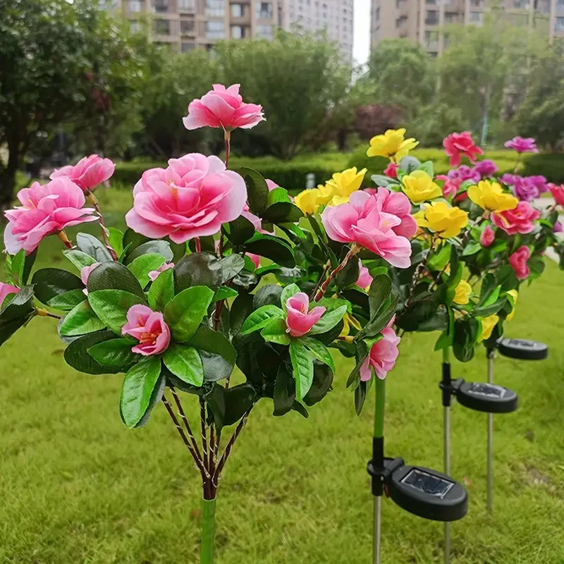 أضواء زهرة الأزاليا تعمل بالطاقة الشمسية، أضواء الحديقة الشمسية في الهواء الطلق لتزيين الحديقة الشمسية في الهواء الطلق ضوء الحديقة