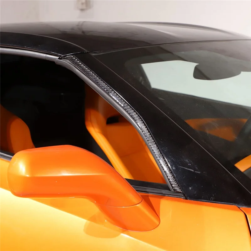 

For Corvette C7 2014-2019 Soft Carbon Fiber Car Front Windshield A Pillar Strip Trim Sticker Accessories