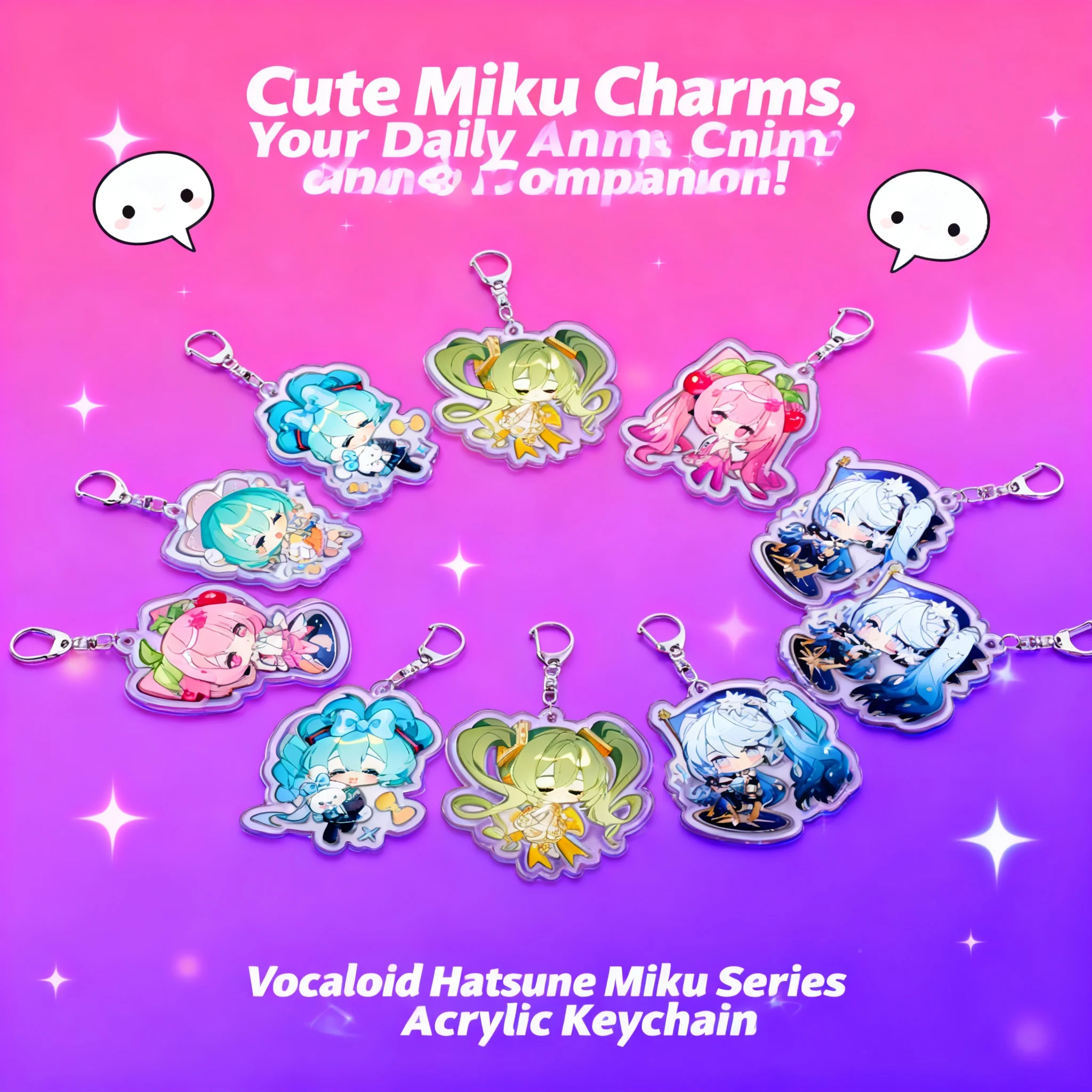 

Hatsune Miku Princess Acrylic Keychain Virtual Idol School Bag Accessory Anime Figure Pendant Cute Gift for Fans