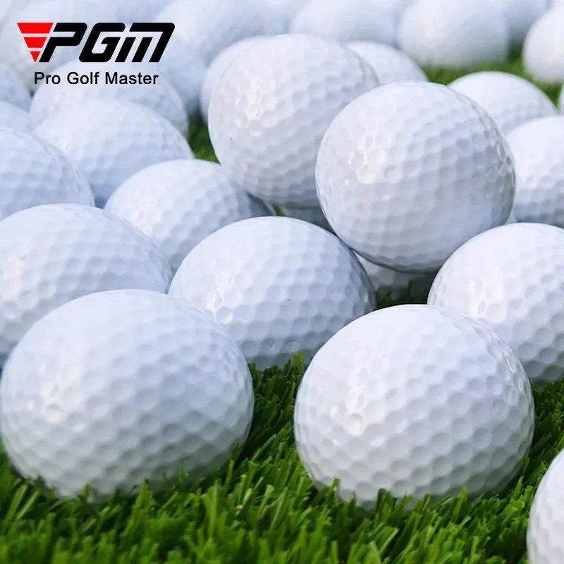 PGM 10pcs Double Layer Golf Balls Golf Swing Putting Practice Ball White Standard Blank Golf Ball Q003