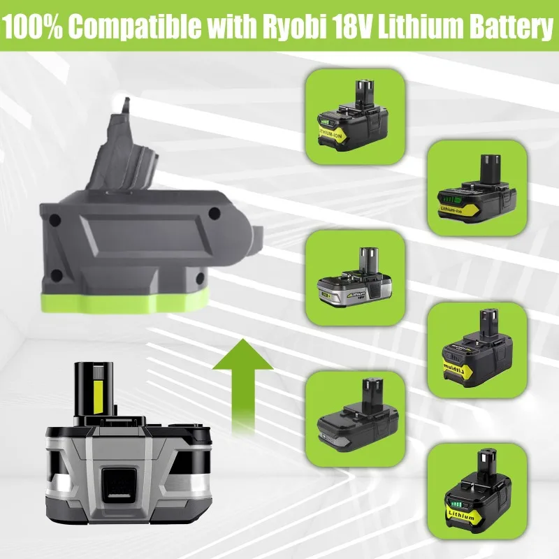 Battery Adapter for Ryobi 18V Batteries Converted To for Dyson V6 Animal Absolute Motorhead Slim SV03-SV07 SV09 DC58-DC74 Models
