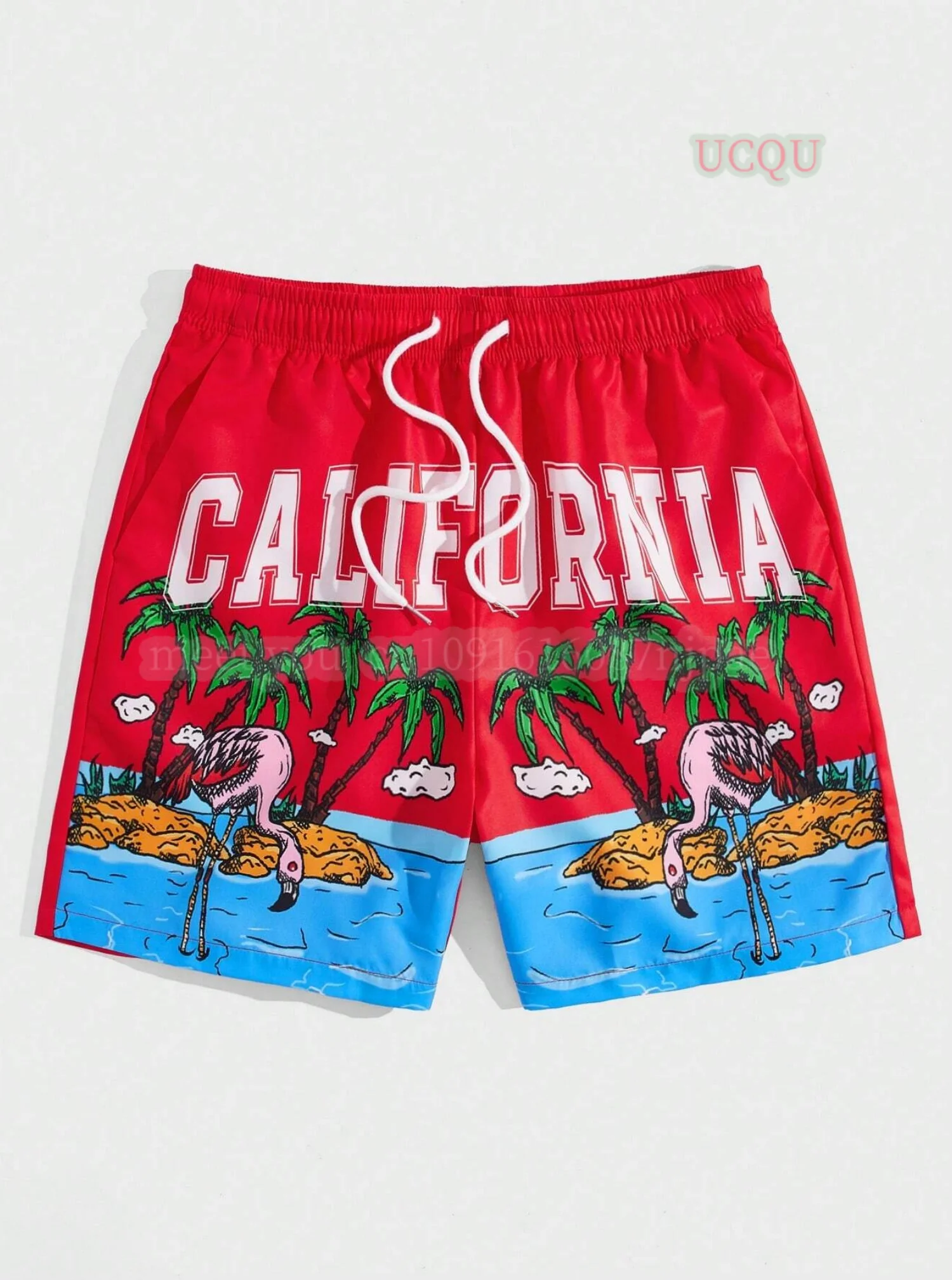 2025 new Women American CALIFORNIA Printing Short Pants Hawaiian Beach Shortslady Seaside Beach Casual Shorts Women Clothing
