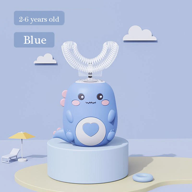 Elektrische Kinder zahnbürste Silikon Kinder 360 Grad automatische USB wiederauf ladbare intelligente Kinder zahnbürste u Form