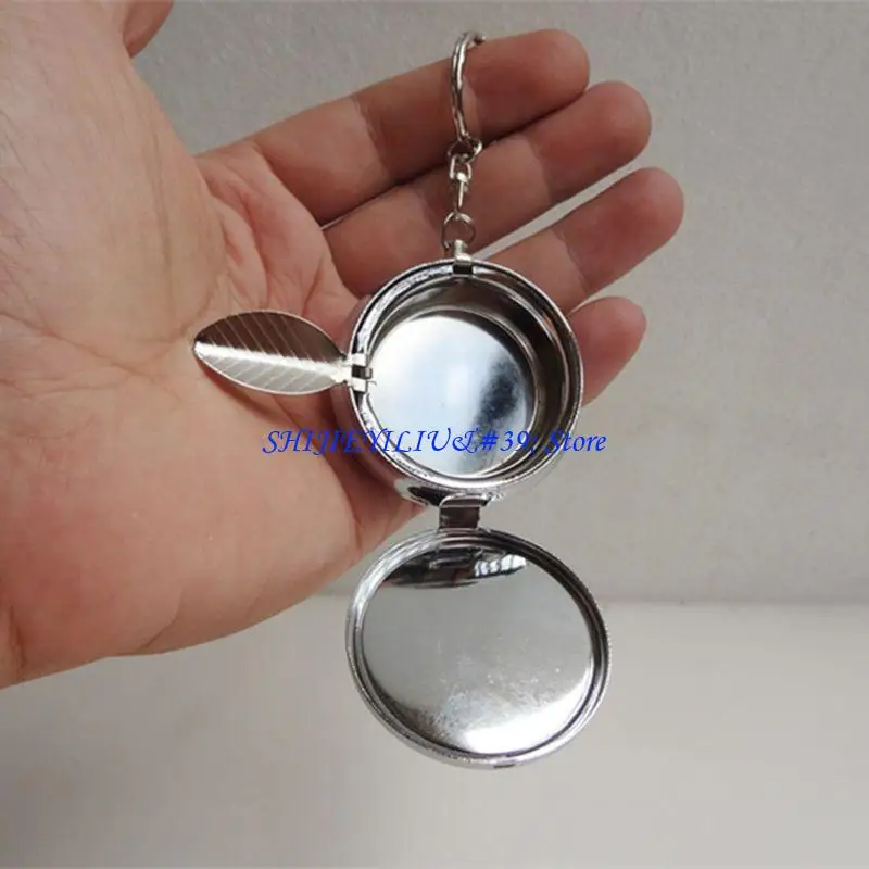 E21F Practical Pocket Cigarette Ashtray Keychain Outdoor Holder Keyring for Bags
