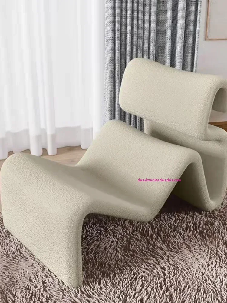 Custom Designer Minimalist Creative Shaped Armchair Curved S-Shaped Chair Balcony Living Room Ribbon Leisure Chair Lazy Recliner