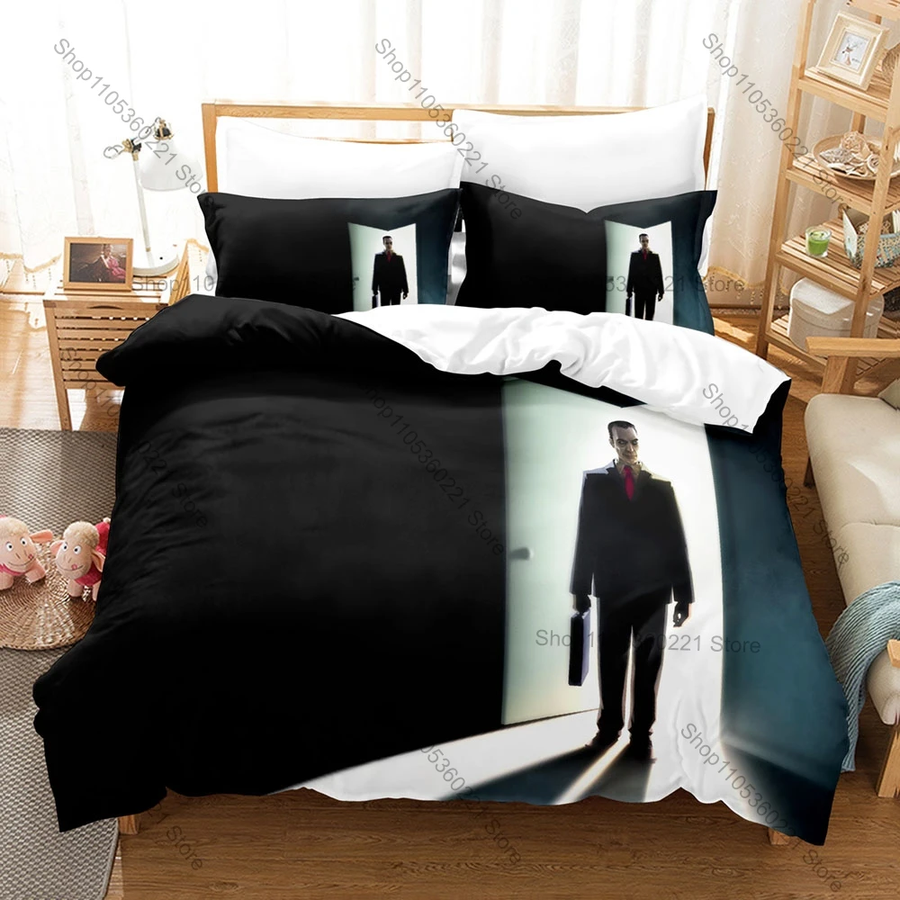 Half Life Bedding Set Duvet Cover + 2 Pillowcases Classic Sci-Fi FPS Game Gordon Freeman Lambda Symbol Bedroom Decor
