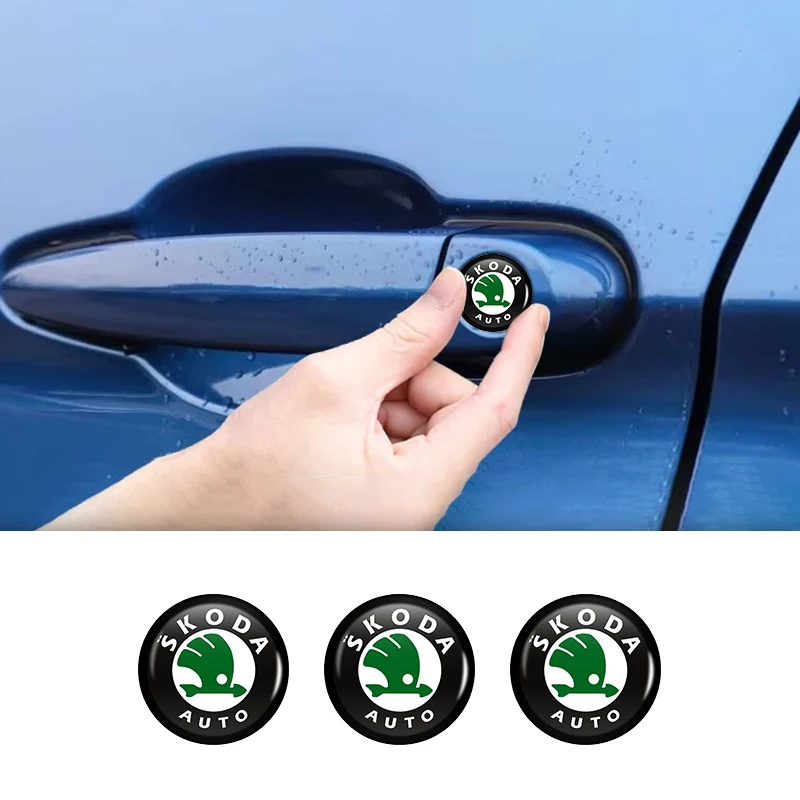 Car Door Lock Eye Protector Cover Keyhole Sticker Accessories For Skoda Octavia Rapid Kodiaq Karoq Fabia Kamiq Superb Derivative