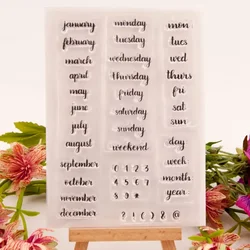 Month Date 2025 Clear Stamp Transparent Silicone DIY Stamp Seal Sheet for Scrapbooking Making Album Photo Handmade Decoration