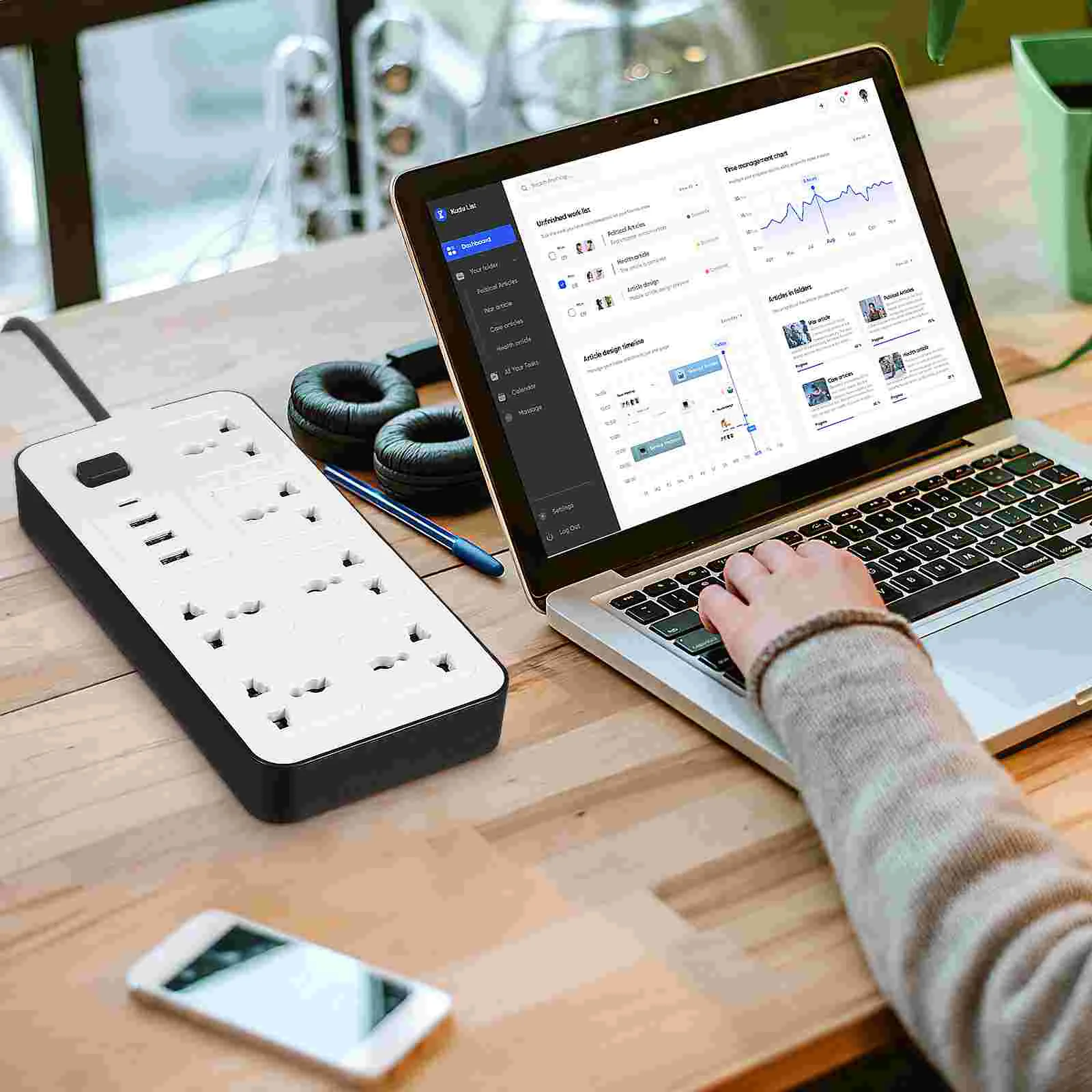 Power Outlet USB Strip British Standard Panel Multi-hole Switch Wiring Socket Flat Plug Abs Functional Board