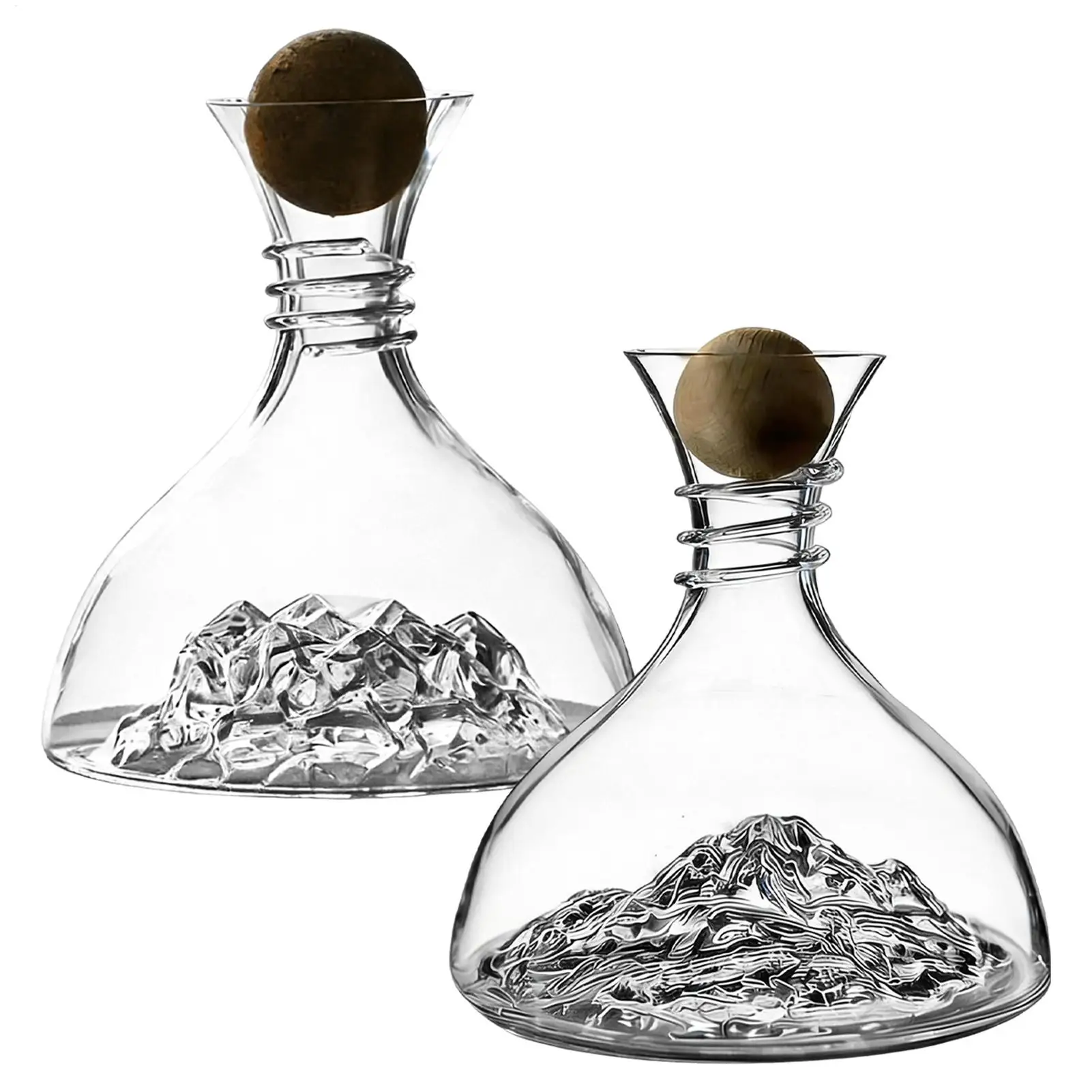 1800ml Wine Decanter Transparent Creative Crystal Decanter Glass Serveware Large Capacity Wine Aerator Iceberg Decanter