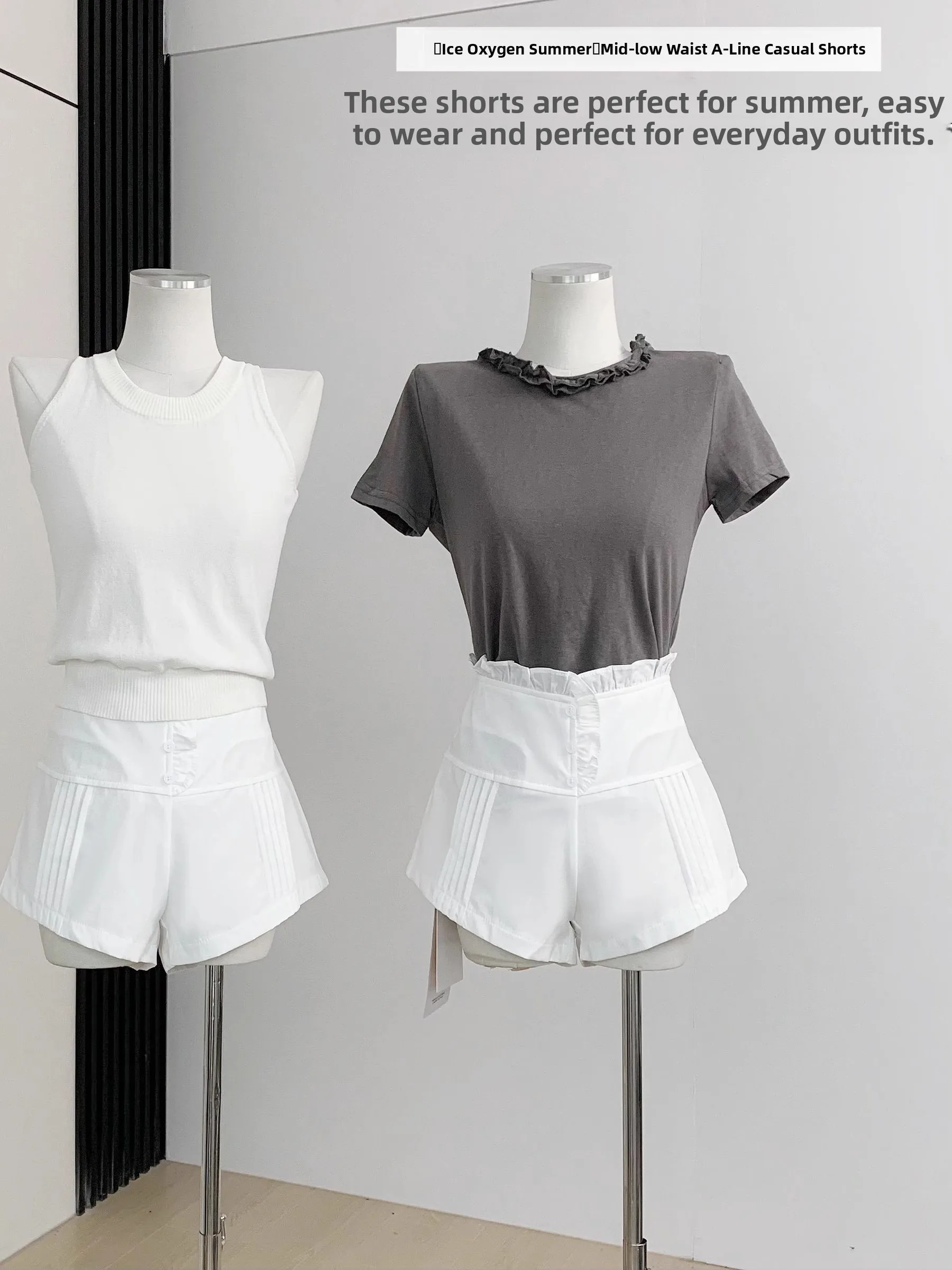 

Корейские повседневные шорты с низкой талией для женщин, лето 2026: Новая модная универсальная модель, утягивающие прямые брюки-шорты