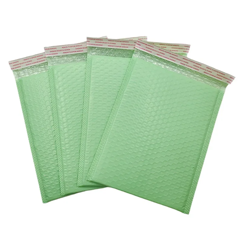 50pcs/set Waterproof And Thickened Bubble Envelope Bag Light Green Bubble Padded Envelopes Clothing Express Packing Bag