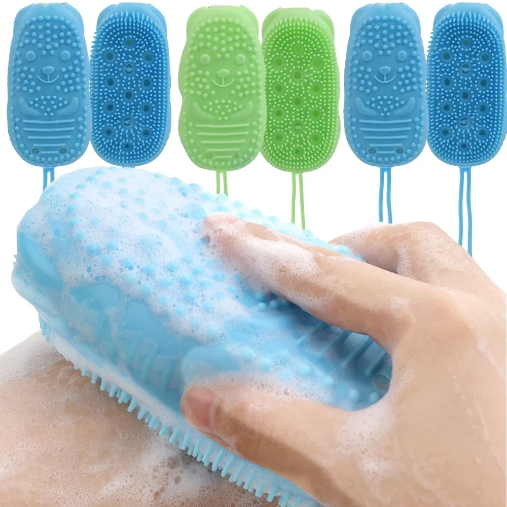 Soap Foaming Silicone Bath Brush Body Exfoliating Sponge Bubble Scrubber Shower Random Colors Skin Cleaning Bathroom Accessories