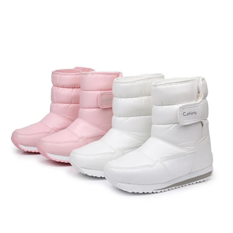 

New Kids Snow Boots Winter High-top Warm Cotton Shoes for Children Boys Girls Warm Plush Lining Ankle Boots Anti-skid Waterproof