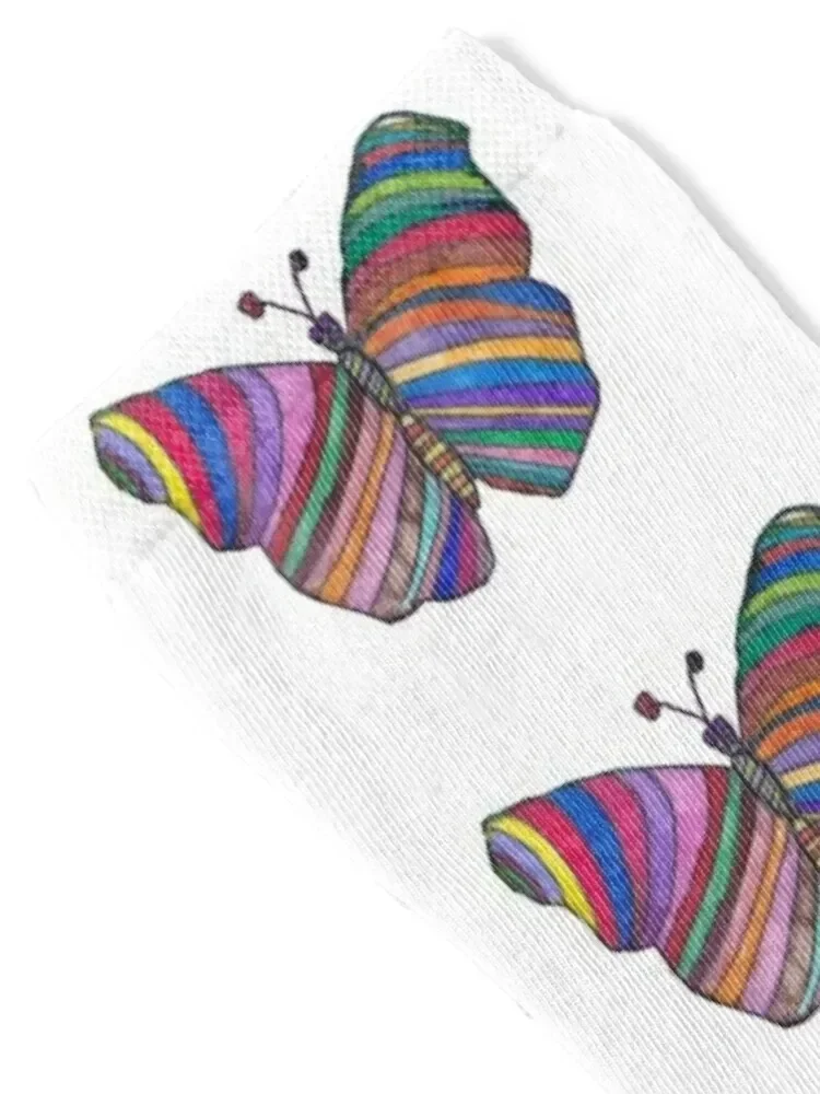 Rainbow Butterfly Socks loose cycling Soccer funny gifts Socks Women Men's