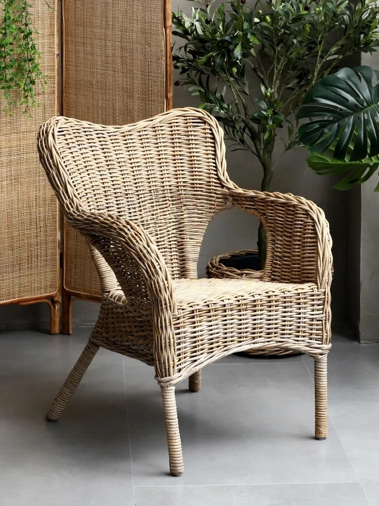 

Sofa chair Balcony Casual backrest seat Simple home living room Rattan single chair