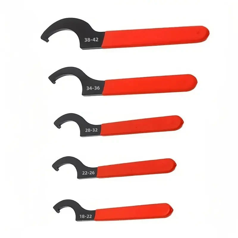 5Pcs Hook Wrenches Tools Set C-Shape Spanner Anti Slip Half Moon Wrench Motorcycle Car Repair Shock Djustment Spanner Hand Tool