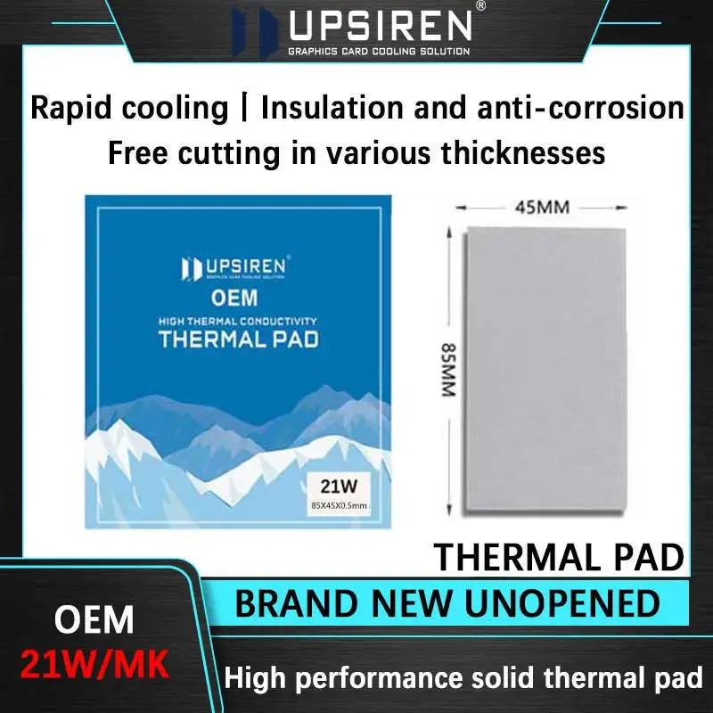 UPSIREN OEM 21W Thermal Pad Silicone Plaster Thermal Pad CPU GPU Water Cooling Mat 85x45mm High Quality Heatsink Cooling pad