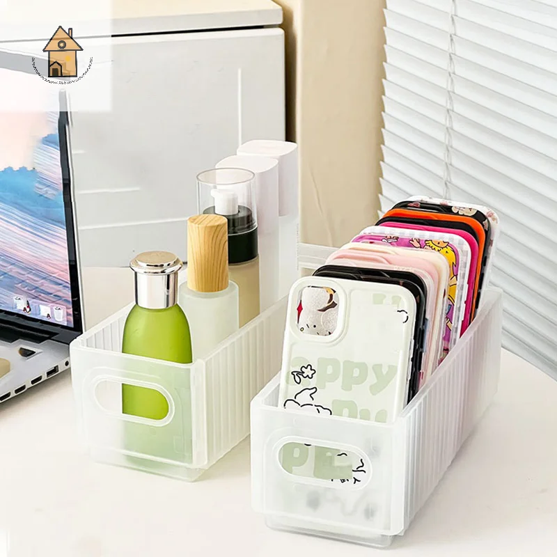 

Sundries Storage Basket Phone Case Holder Transparent Phone Case Organizer Storage Box Home Desktop