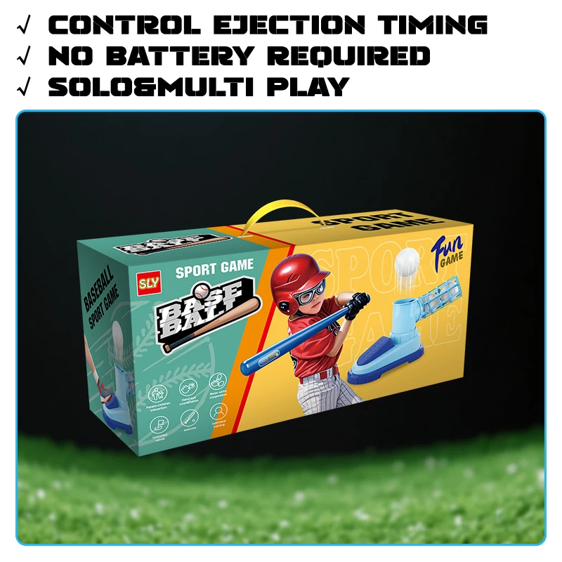 Children's Baseball Sports Toy Set with Pitching Machine, Outdoor Boys Girls Toys for 3+Year Kids Gifts