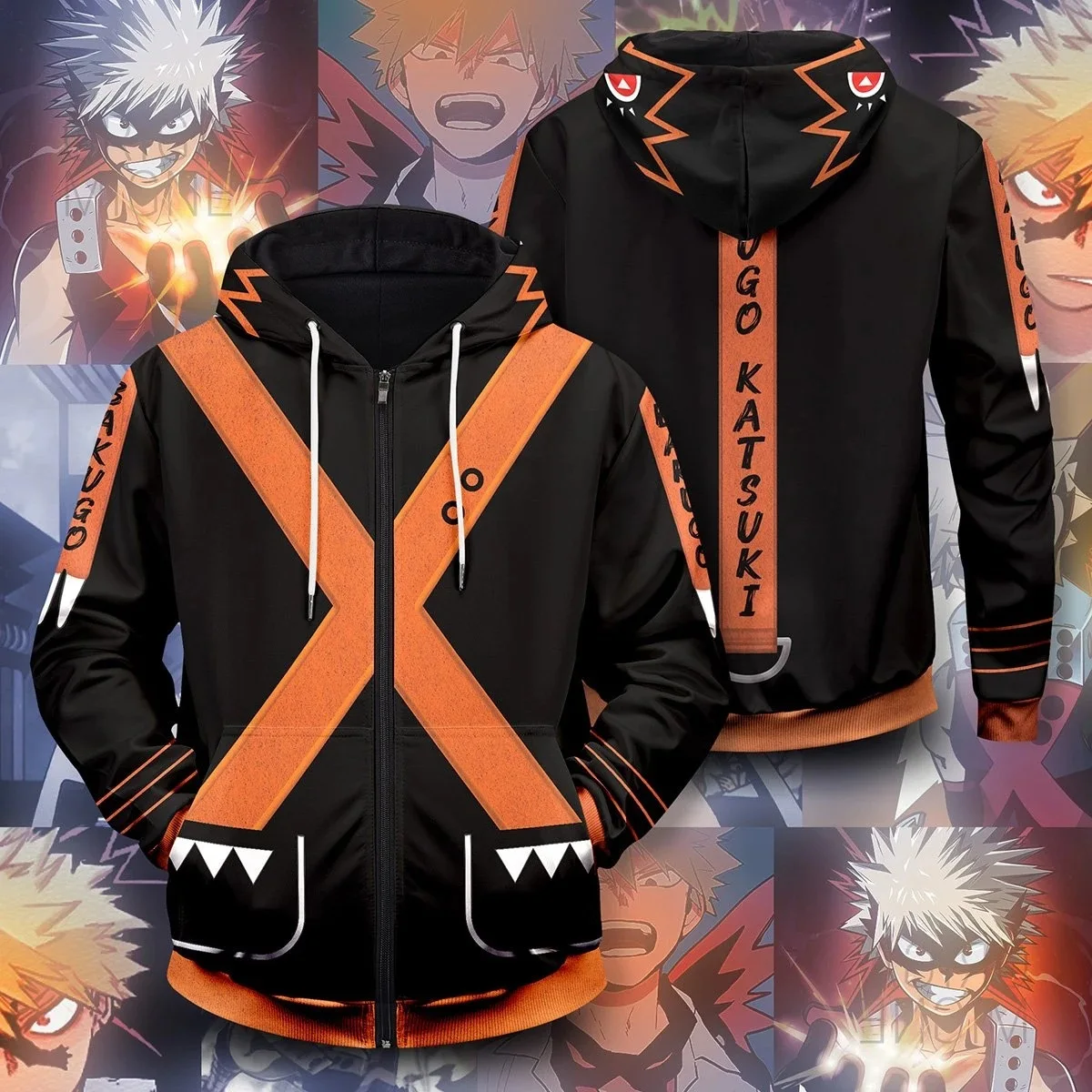 My Hero Academia Anime Bakugou Katsuki Jacket Cosplay Costume Boku No Hero Academia Sweatshirt Hoodie Coat Outdoor