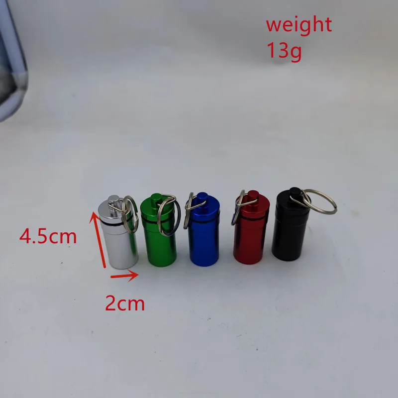 Aluminium Bottle With Telescopic Spoon Water-proof Pill Case Box Stash Jar Sealing Keychain Outdoor Tool Accessories